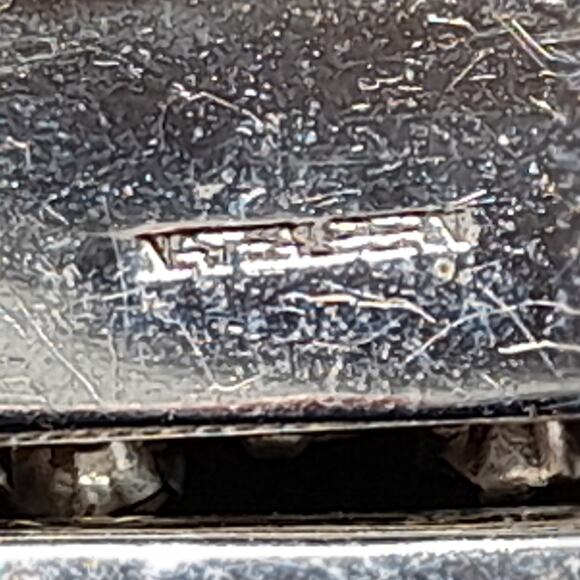 Vintage Rhinestone Mesh Brooch, Signed Nat Halpern, 1940s, 4" - Picture 7 of 9